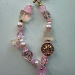 Pink and Gold Beaded Bracelet